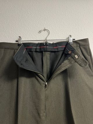 Pantalón de traje verde caqui hombre talla 52