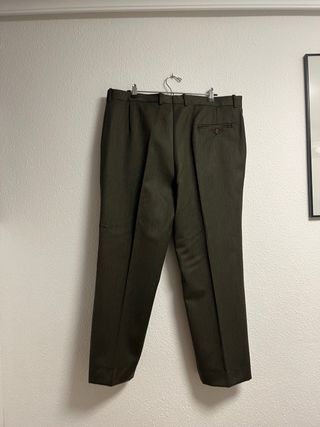 Pantalón de traje verde caqui hombre talla 52