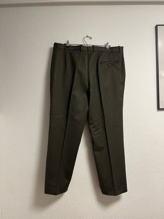 Pantalón de traje verde caqui hombre talla 52