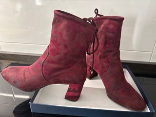 Botín Pedro Miralles Burdeos Estampado