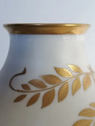 Vaso Porcellana Longo Oro e Bianco
