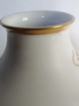 Vaso Porcellana Longo Oro e Bianco
