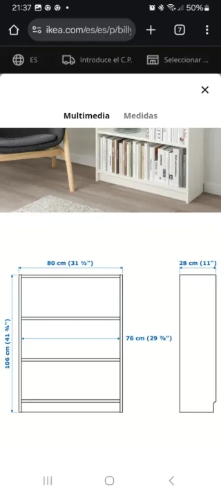 Librería Billy Ikea Blanca