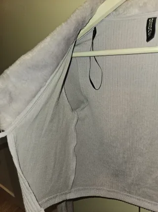 Torera bolero lila peluche mujer