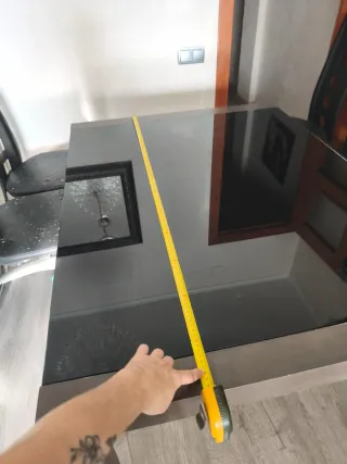 Mesa de comedor extensible cristal y madera