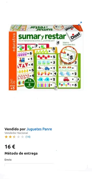 Juego educativo Sumar y Restar Diset