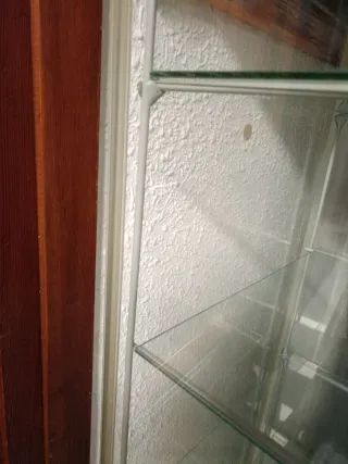 Vitrina cristal blanca 6 estantes con foco