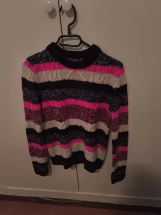 Jersey de rayas multicolor para mujer talla S.