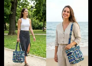 Bolso tejido artesanal multicolor