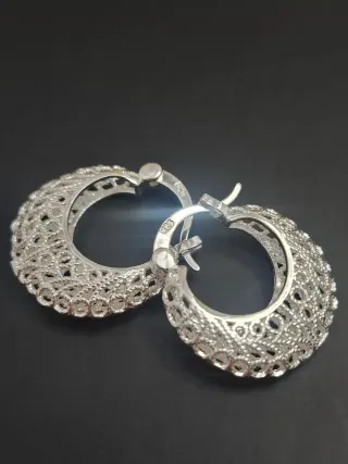 Pendientes Aro Calados Plata 925 (2.5 cm)