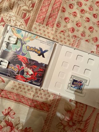 Pokémon Y e Nintendo 3DS con manuali