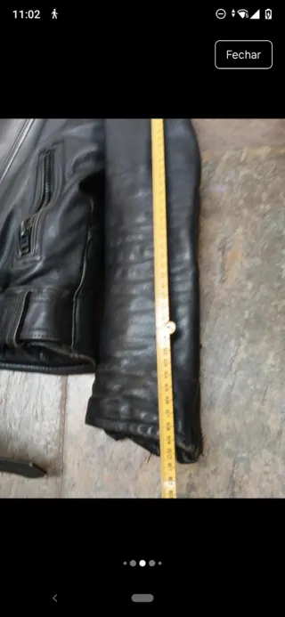 Jaqueta Motociclista Couro Preto e Vermelho