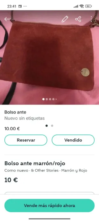 Bolso ante marrón/rojo & Other Stories