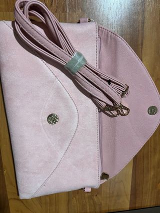 Bolso de ante rosa nude