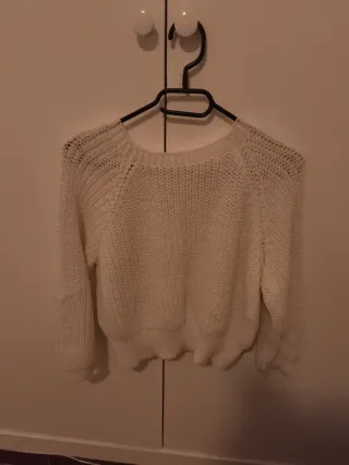 Jersey de punto blanco mujer suave NUEVO! TallaM,S