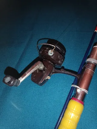 Caña de pescar con carrete