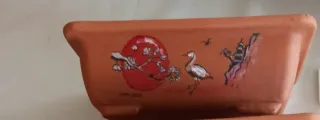Maceta para bonsai de terracota con diseño
