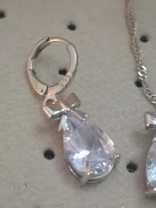 Conjunto Plata 925: Cadena 45 cm y Pendientes