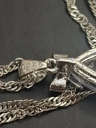 Conjunto Plata 925: Cadena 45 cm y Pendientes