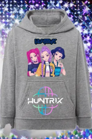 Sudadera Gris con Diseño HUNTRIX