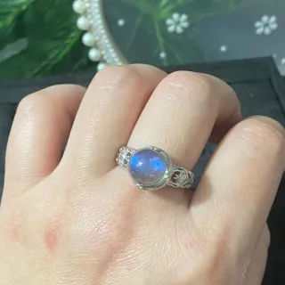 Anillo Acero Inoxidable Labradorita Natural