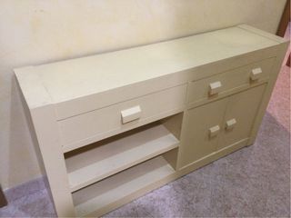 Consola recibidor madera amarillo pastel