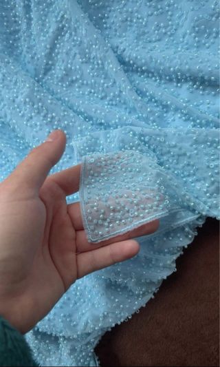 Vestido azul con pedrería