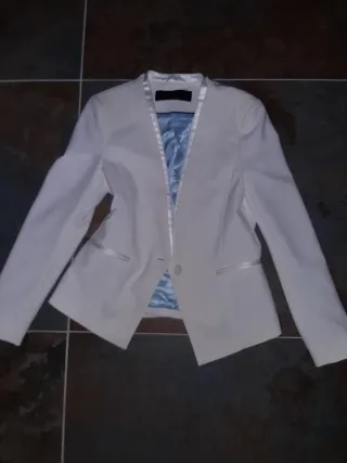 Blazer Americana Blanca Zara Talla M