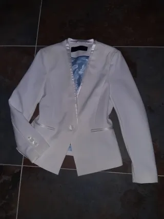 Blazer Americana Blanca Zara Talla M