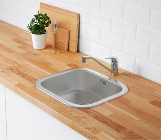 Fregadero cocina metal plateado