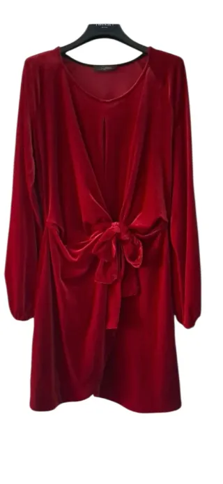 Abito Soallure Velluto Rosso Taglia L