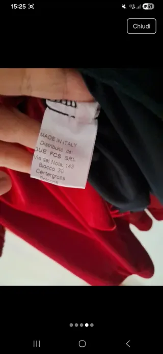 Abito Soallure Velluto Rosso Taglia L