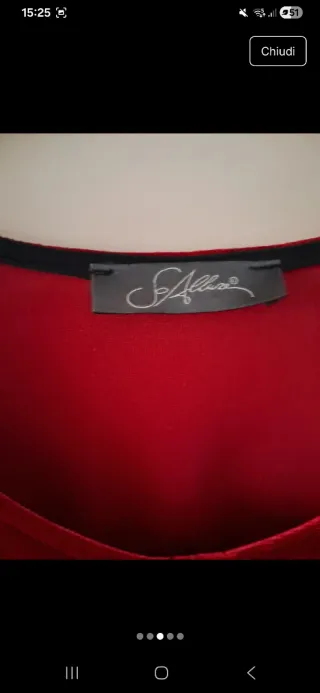 Abito Soallure Velluto Rosso Taglia L