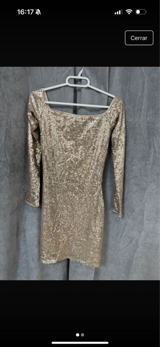 Vestido dorado lentejuelas