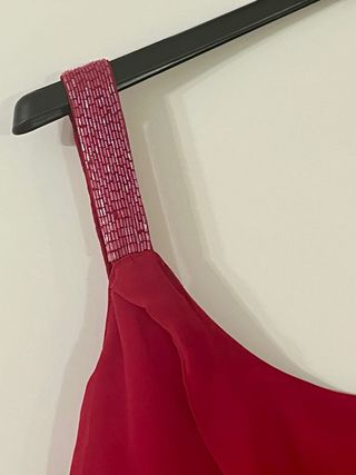 Vestido fiesta volantes rosa