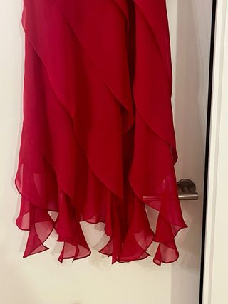 Vestido fiesta volantes rosa