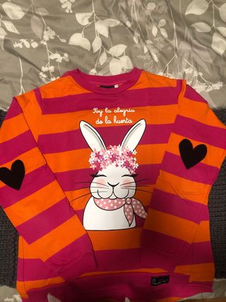 Jersey Anabel Lee rayas naranja y fucsia T.12-14