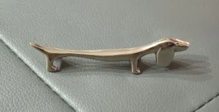 Piccola statuina Cane Bassotto in Silver Plated