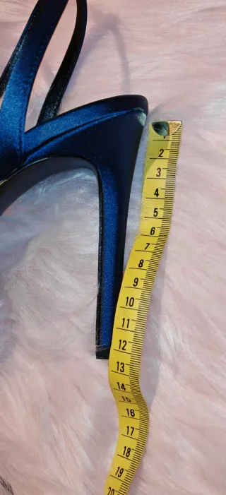 Sandalias Massimo Dutti Satén Azul Talla 40