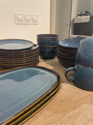 Vajilla Ikea Gladelig Azul