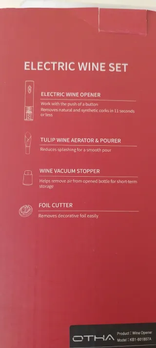 Set Eléctrico Sacacorchos Vino