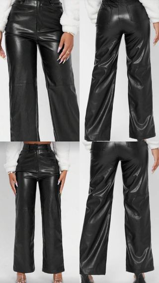 Pantalón polipiel mujer negro