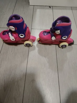 Patines infantiles Decathlon rosas y morados