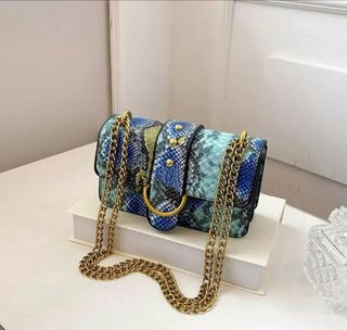 Bolso Pinko Multicolor Piel Serpiente