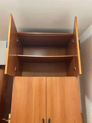 Armario ropero de 2 puertas de madera azul