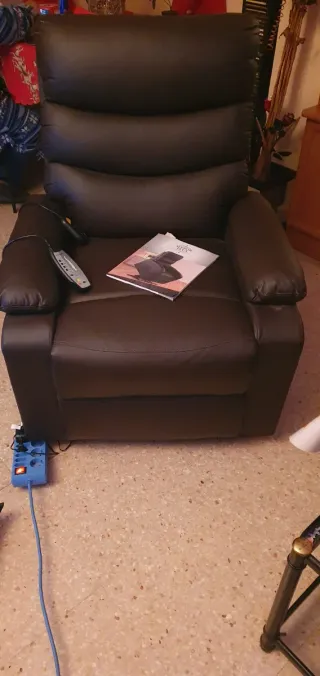 Sillón Relax Negro Piel Sintética