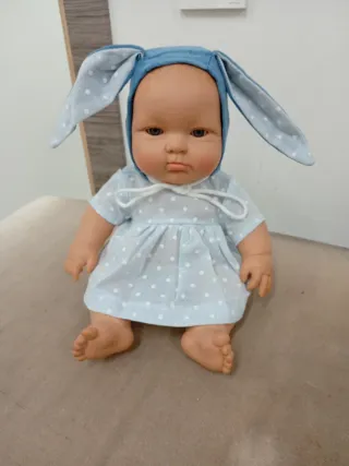 Conjunto Reborn Bebé Azul Lunares