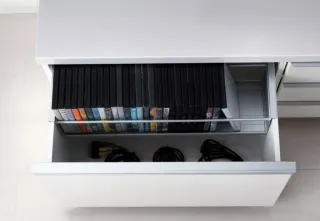 Mueble TV con Cristal Blanco Besta Burs Ikea