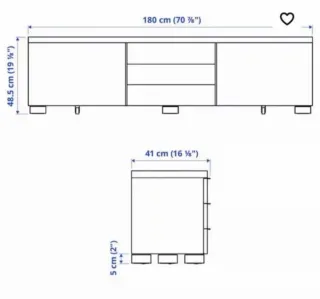 Mueble TV con Cristal Blanco Besta Burs Ikea