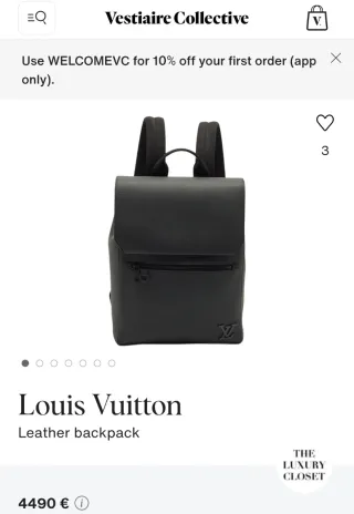 Mochila Louis Vuitton Negra Cuero